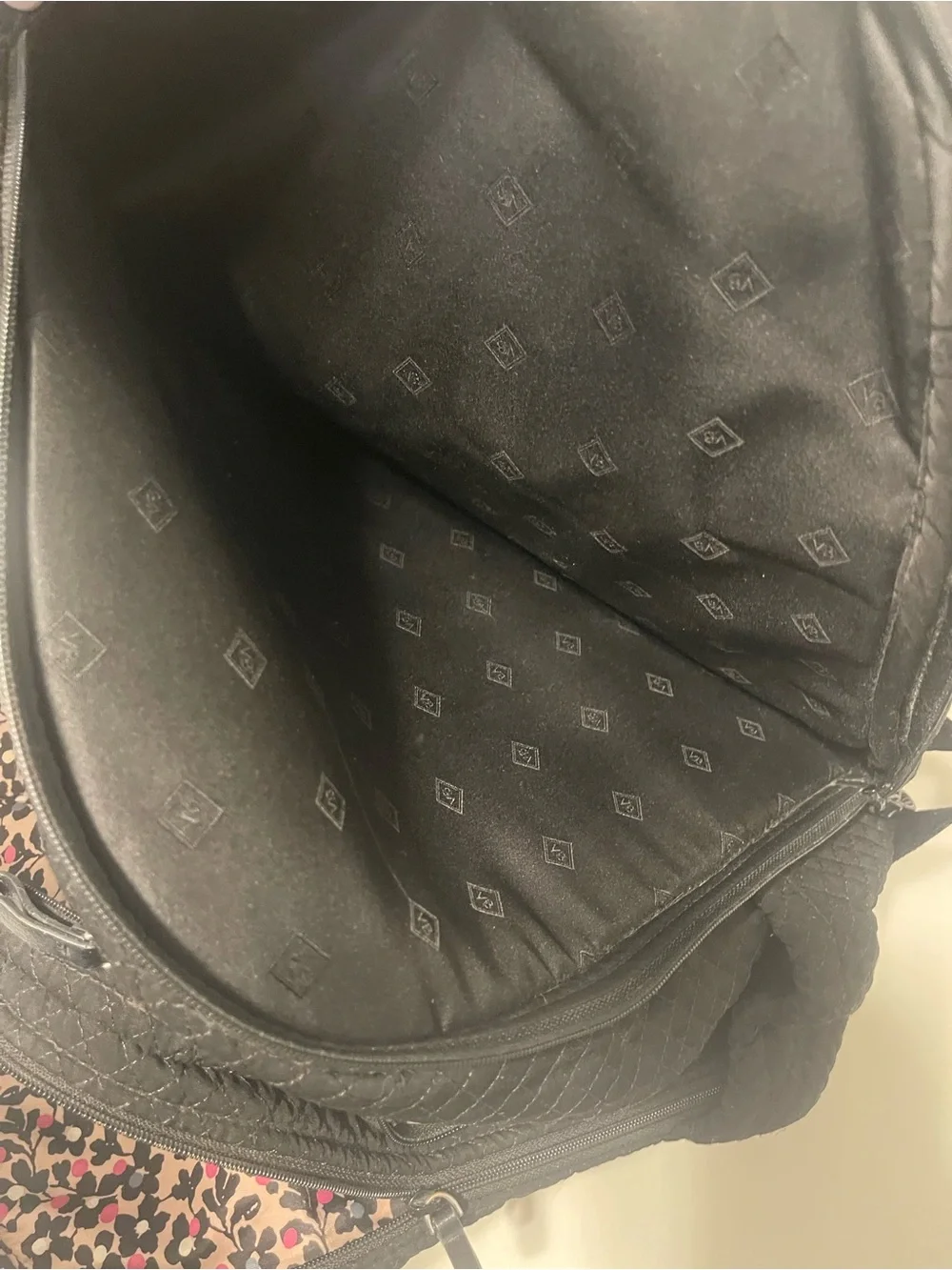Vera Bradley Quilted Black Backpack
